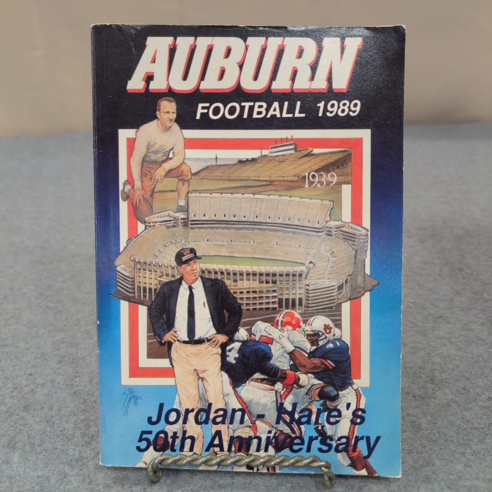 1989 Auburn Football Media Guide Jordan-Hare Stadium 50th Anniversary Tigers